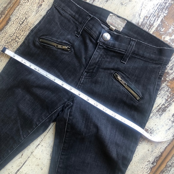 CURRENT/ELLIOTT Moto Stretch Skinny Jeans Faded Black Charcoal Size 25 - Picture 6 of 11